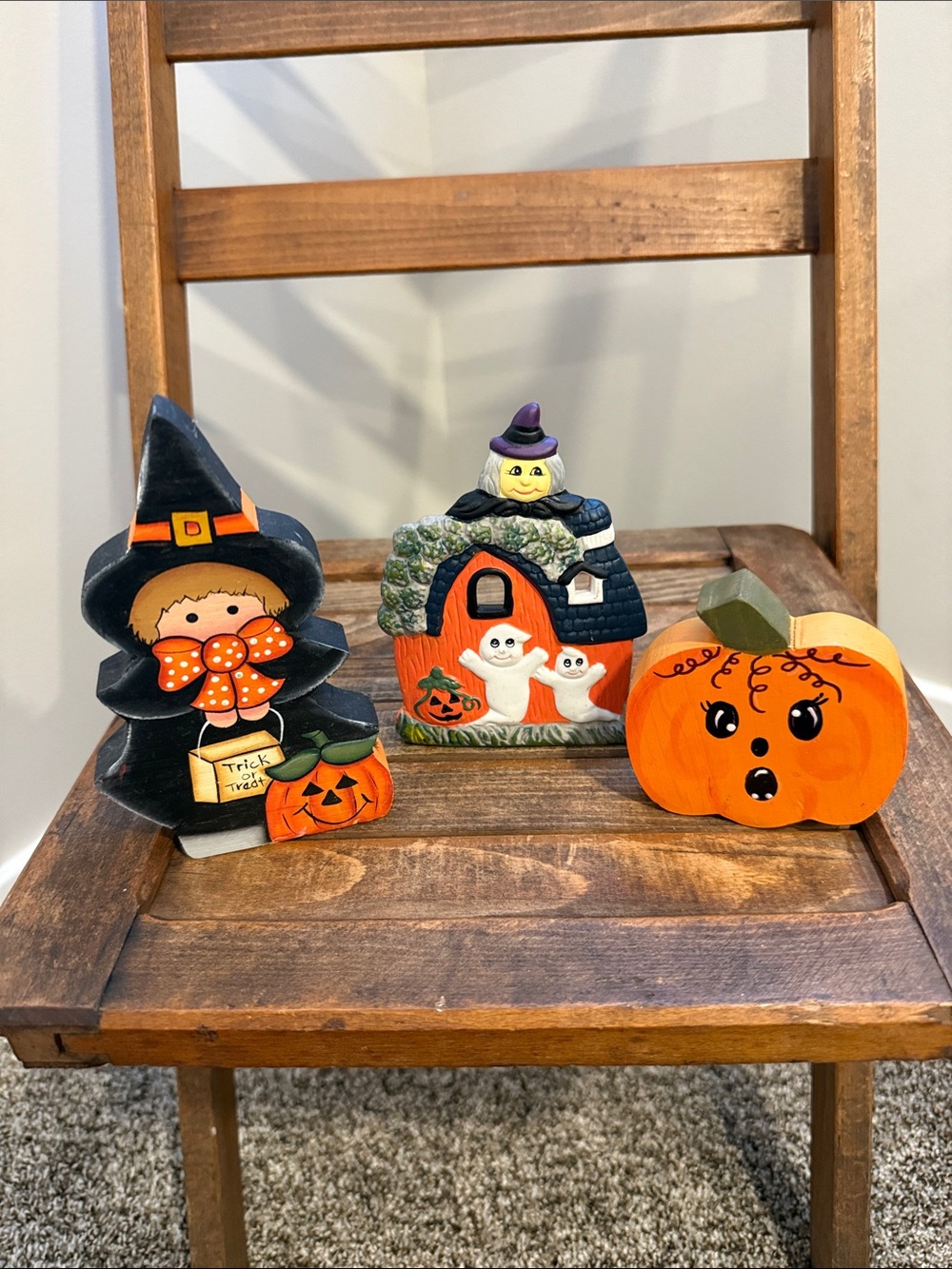 Halloween Decor Bundle Witch Haunted House Pumpkin Vintage Folk Art